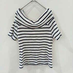 Olive de Olive Cotton Off-Shoulder Border Top